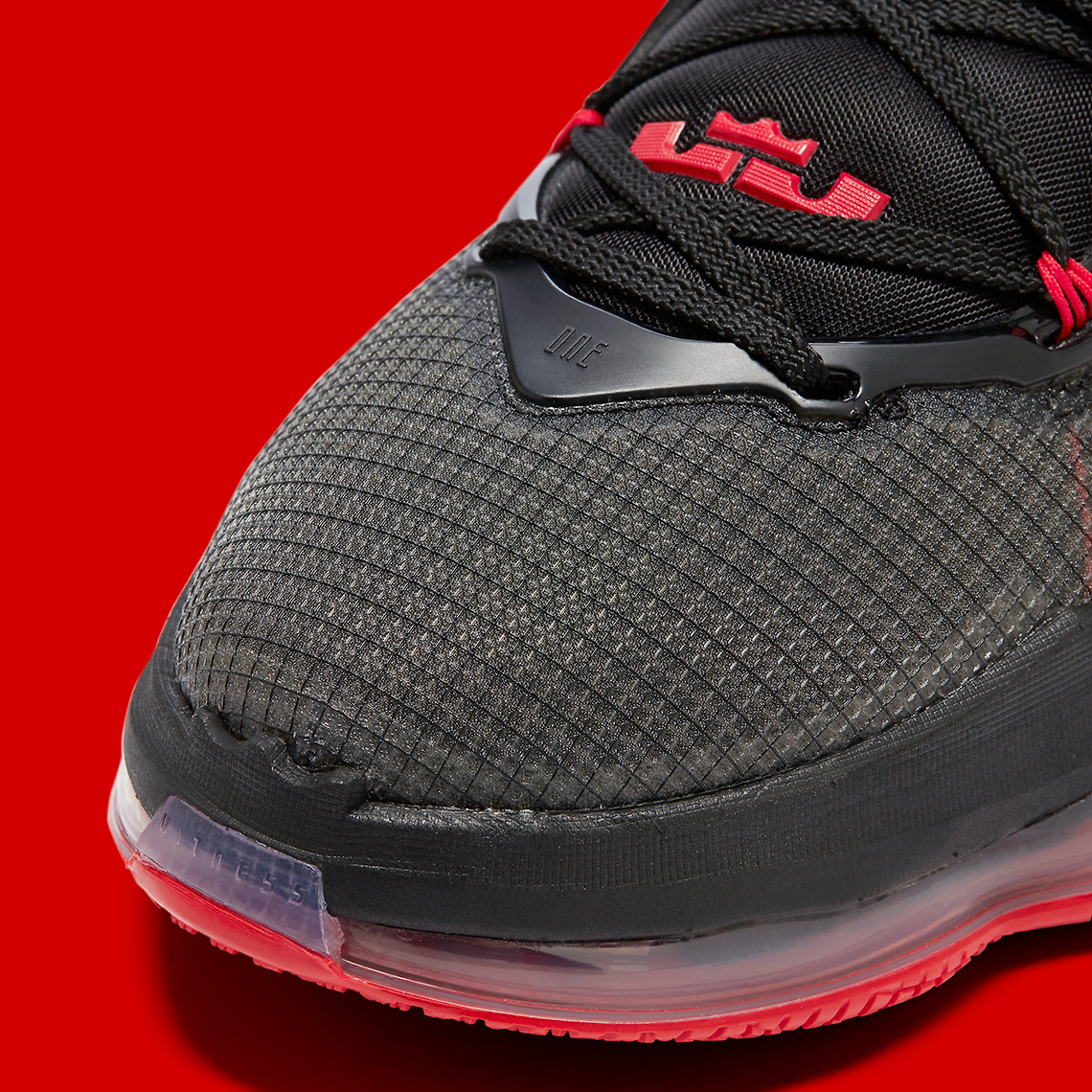 the nike lebron 19 "bred" releases on october 22nd