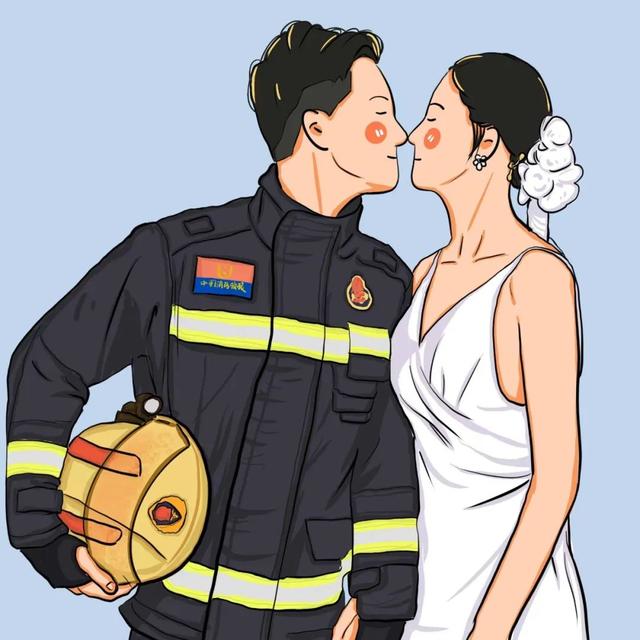消防兵情侣头像一对图片