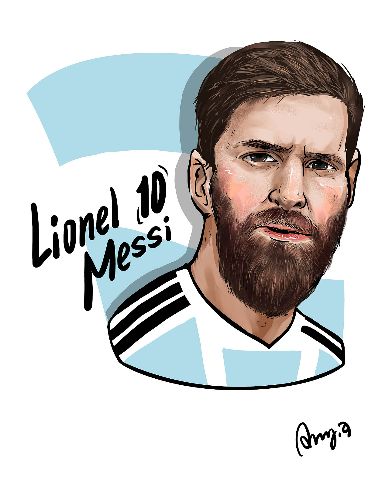 梅西卡通漫画,阿根廷国家队时期的