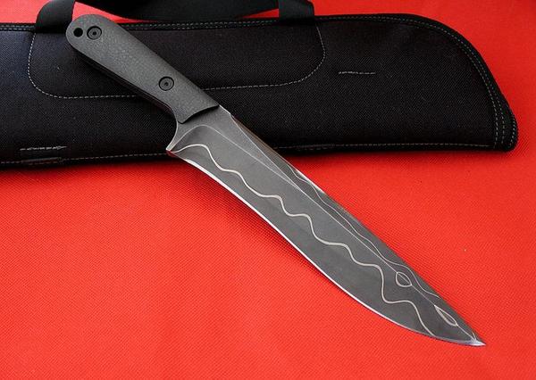 美国挺进者msc 三美大马士革钢战斗机签名版军刀正品野营刀具