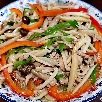 创新家常菜|双菇肉丝