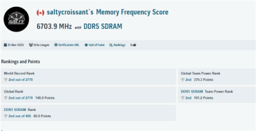 DDR5-14000不是梦！全新超频世界记录达成13530MT/s