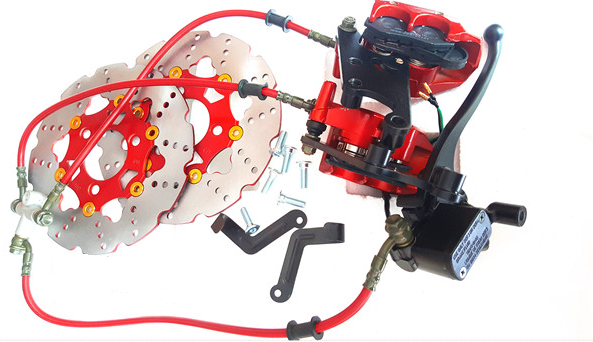 鬼火电摩改装前双碟刹方法