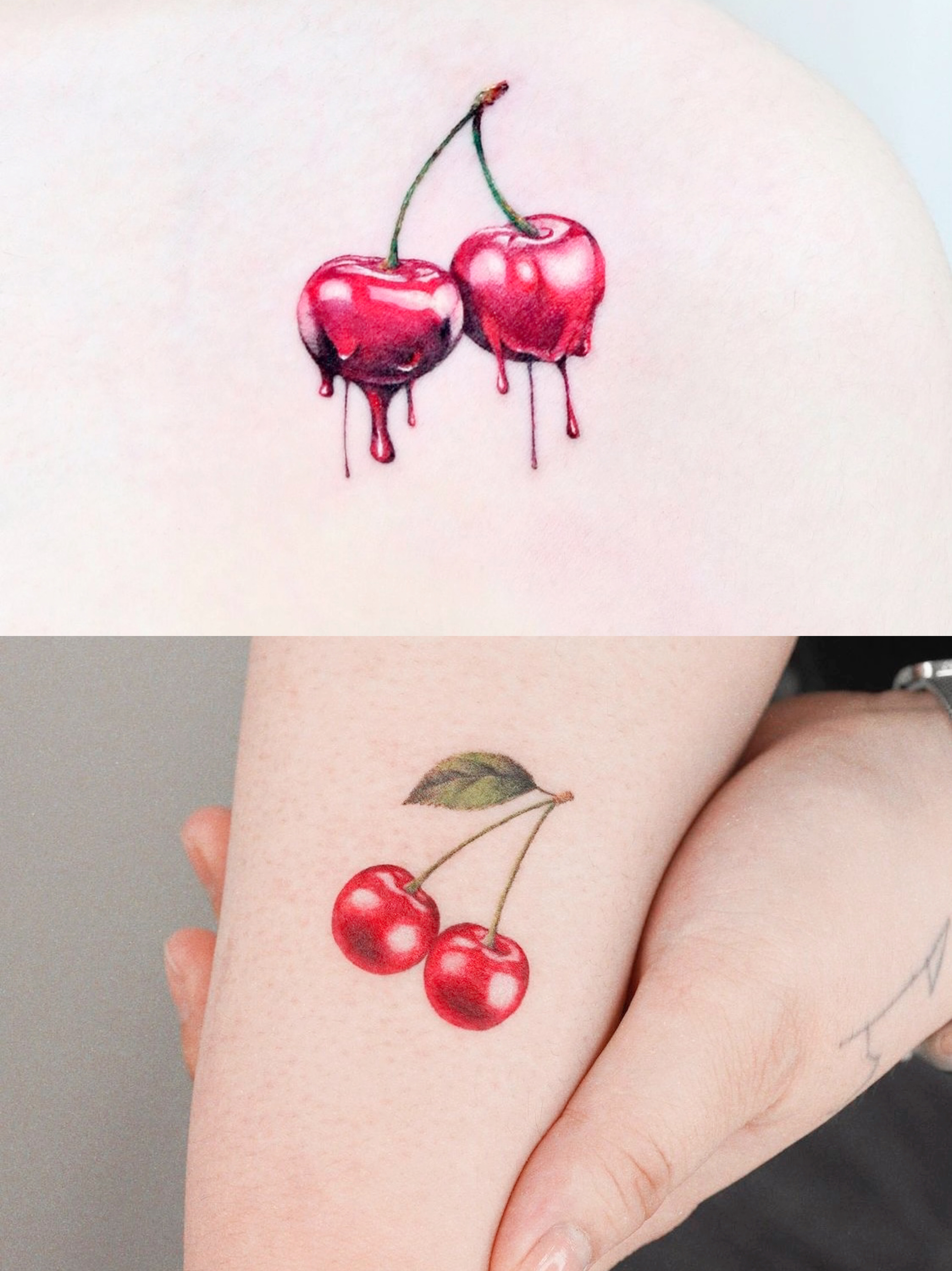 樱桃纹身也太可爱啦!