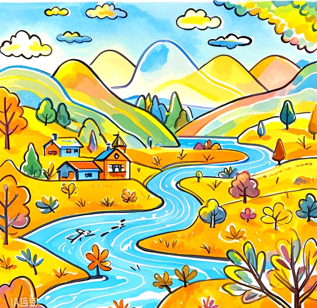 秋日主题绘画构思:众多创意与秋景完美交融的佳作