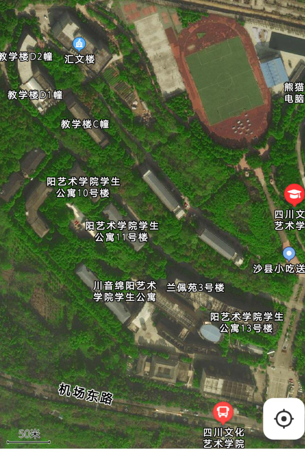 四川文化艺术学院地图图片