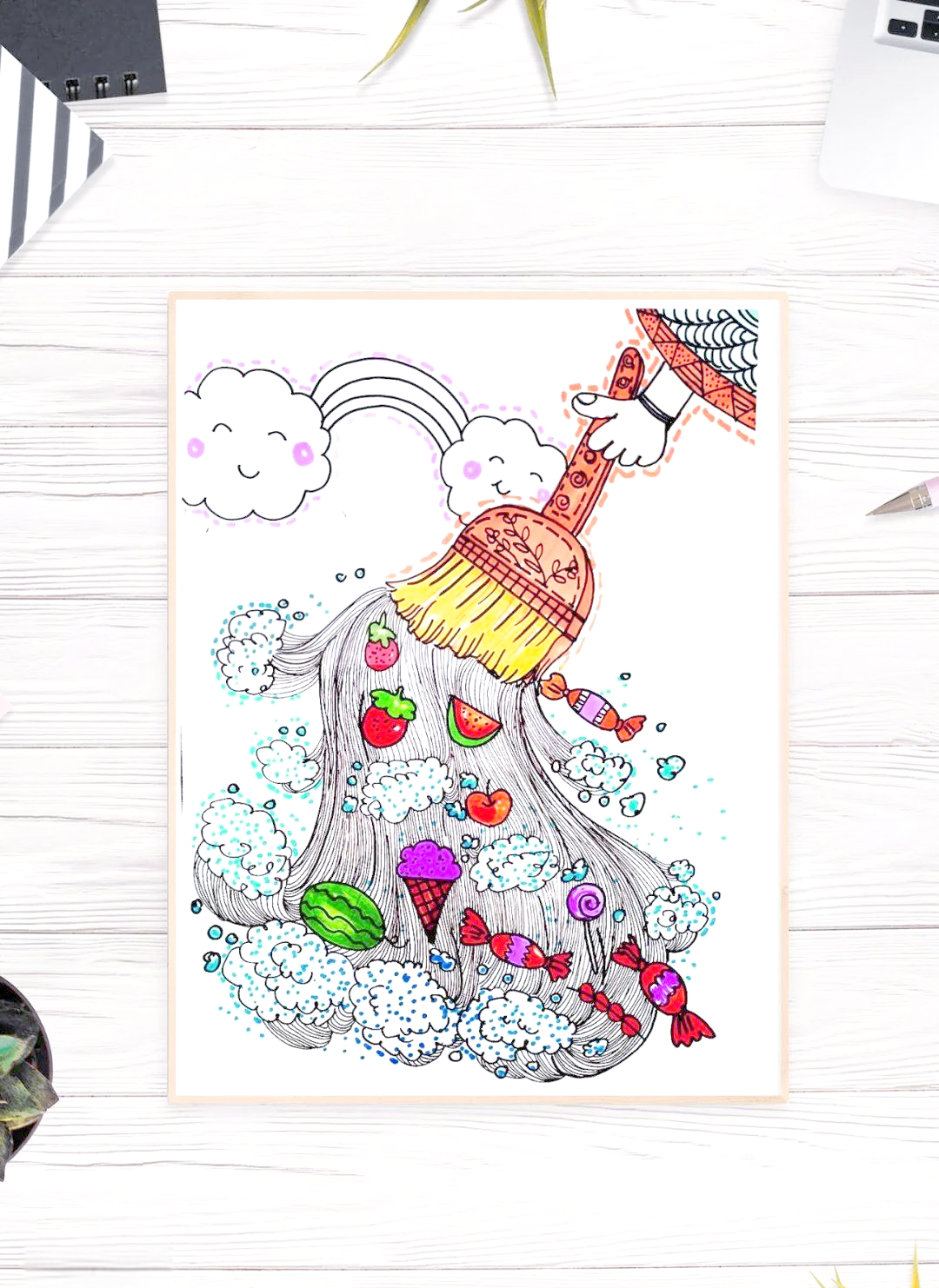 用神奇画笔,学生创作心中的梦幻世界