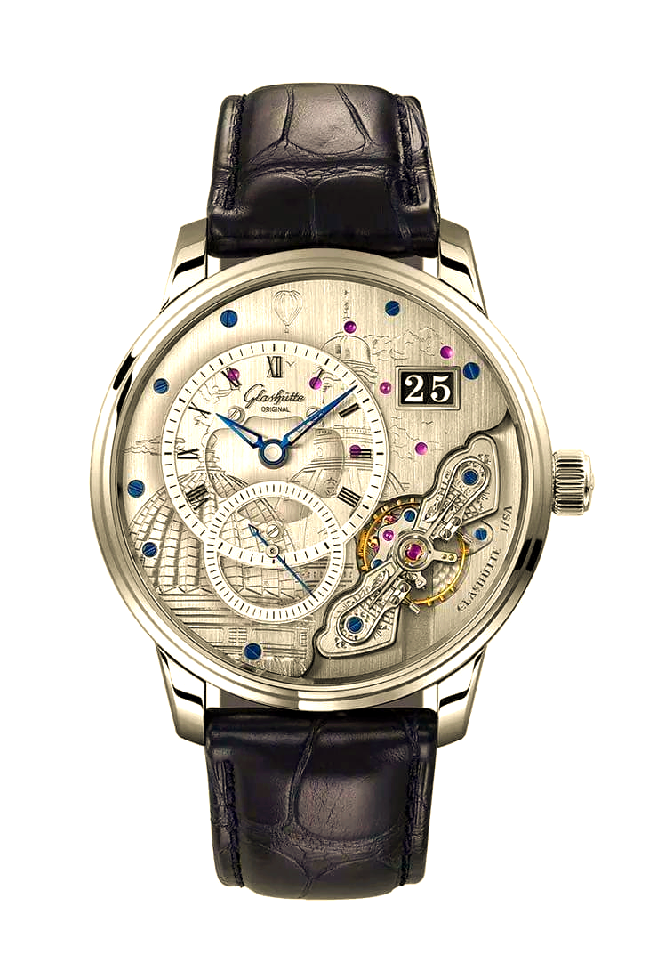 格拉苏蒂原创推出限量版偏心机芯倒置手表,融入德国德勒斯登风景