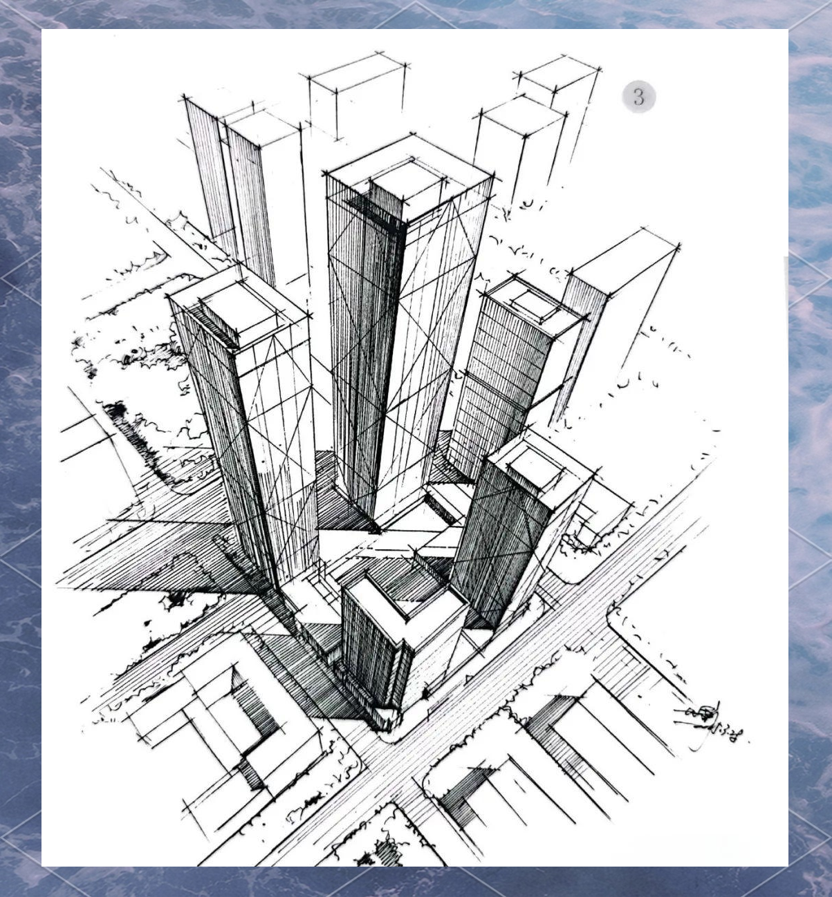 如何画好倾斜透视下的建筑鸟瞰图