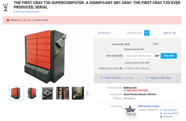 三十年前欧洲最强超算！全球首台Cray T3D拍卖：当年1个亿、现在几十万