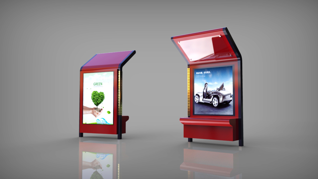 简约结构双面广告太阳能灯箱