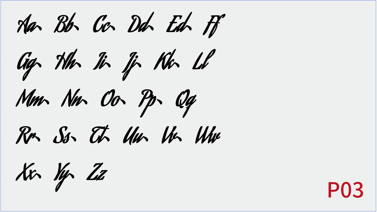 4种26个英文字母潦草写法(含大小写)