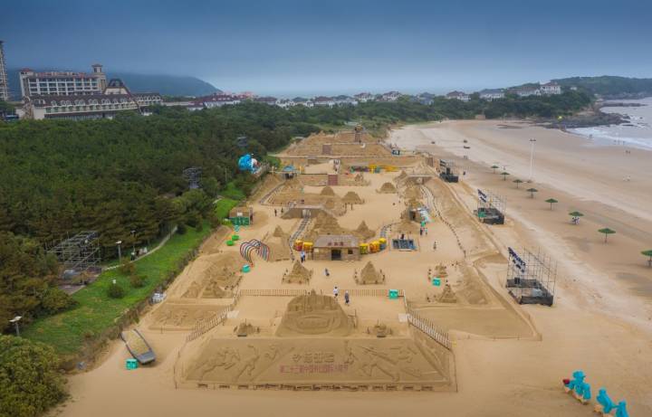 舟山国际沙雕节作品创作完成 快来朱家尖南沙景区打卡吧