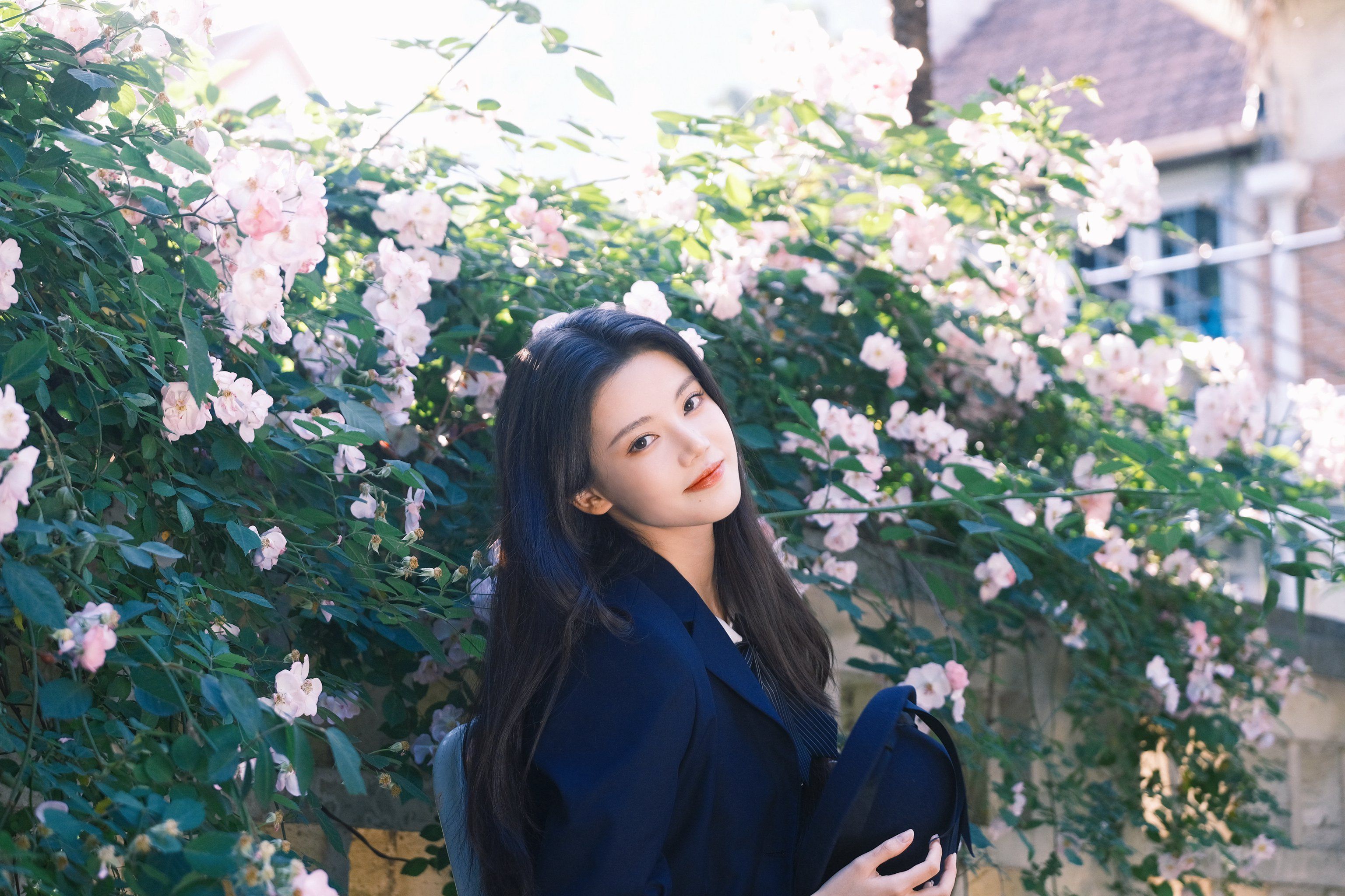 孙珍妮学生装青春活力写真