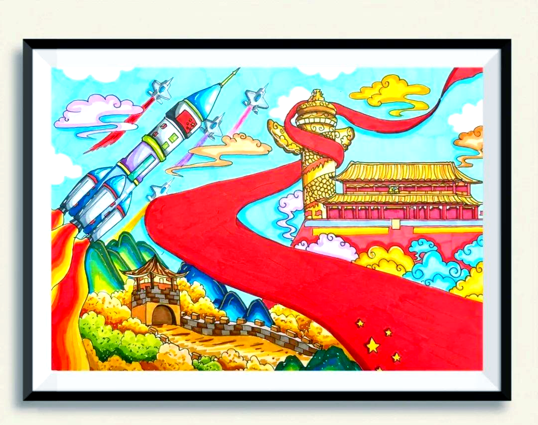 探索少先队与爱国情怀:红色主题绘画的创意呈现