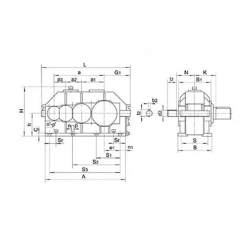 dcy560-50-2硬齿面圆锥齿轮减速机dcy200-26-1锥齿轮安装传动