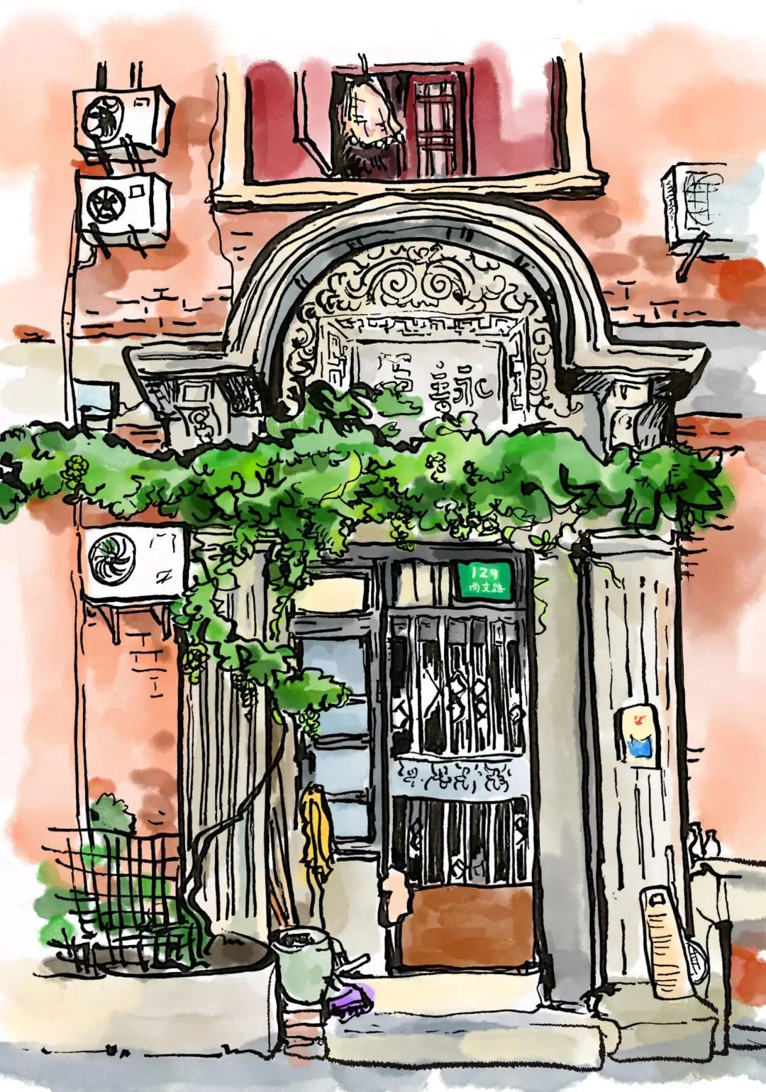 边拍边画丨都市探秘,一起去看上海最深最长的弄堂