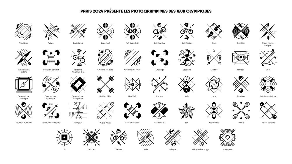 巴黎奥运会项目图标公布,传递"荣誉徽章"理念