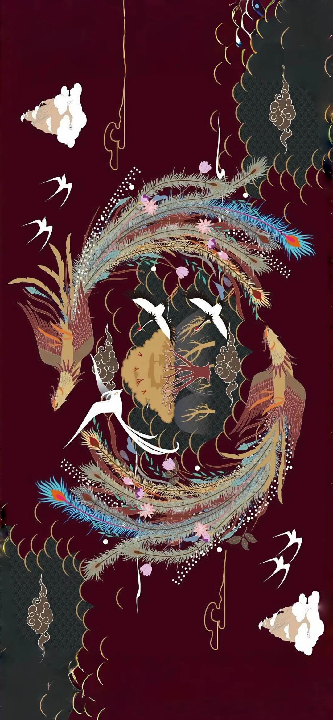 山海经神兽壁纸:烛龙,应龙,凤凰,青鸾的传说形象