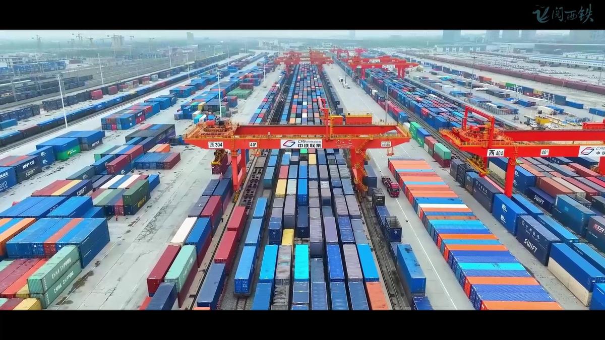 组图:西安国际港站已成为西北地区最大国际物流枢纽中心站