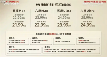 置换价21.99万起 广汽传祺向往S9上市：标配华为激光雷达ADS 4
