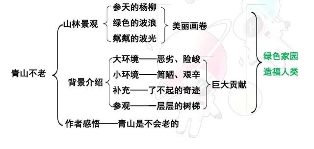 青山不老课文思维导图图片