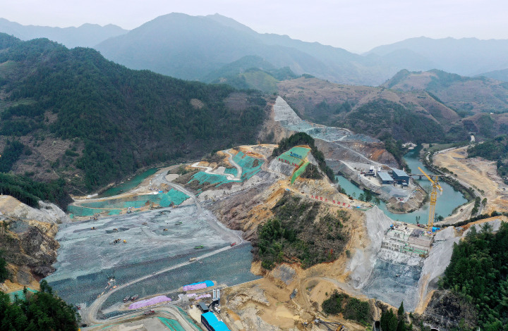 开化水库工程大坝主体初具雏形