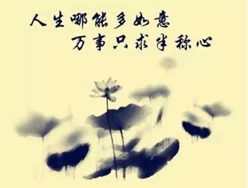 人生哪有多如意,万事只求半称心.下句是什么意思