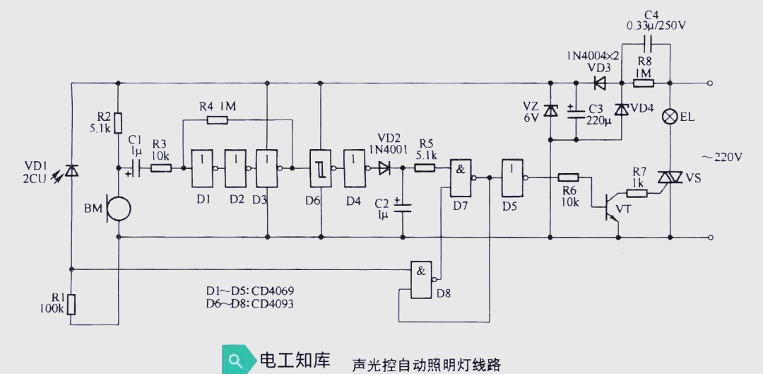 声光控自动照明灯的工作原理及节能应用