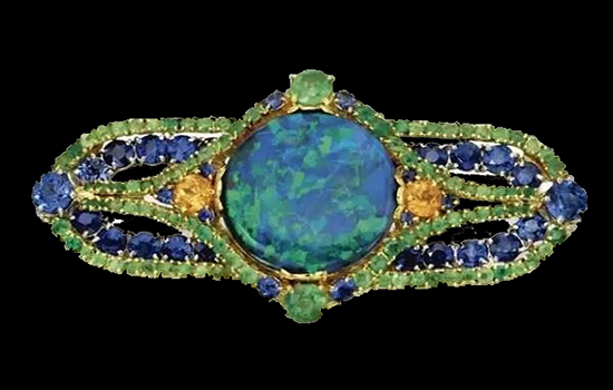 古董首饰卡地亚欧泊胸针