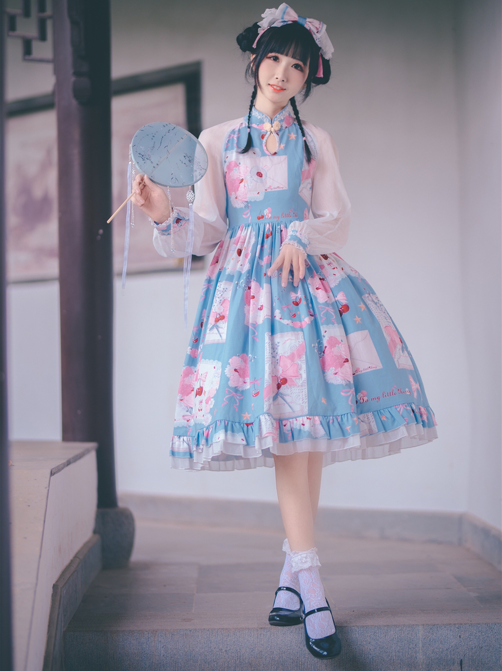 中华风不光只有襦裙款,这类"旗袍洛丽塔",更显东方古韵美