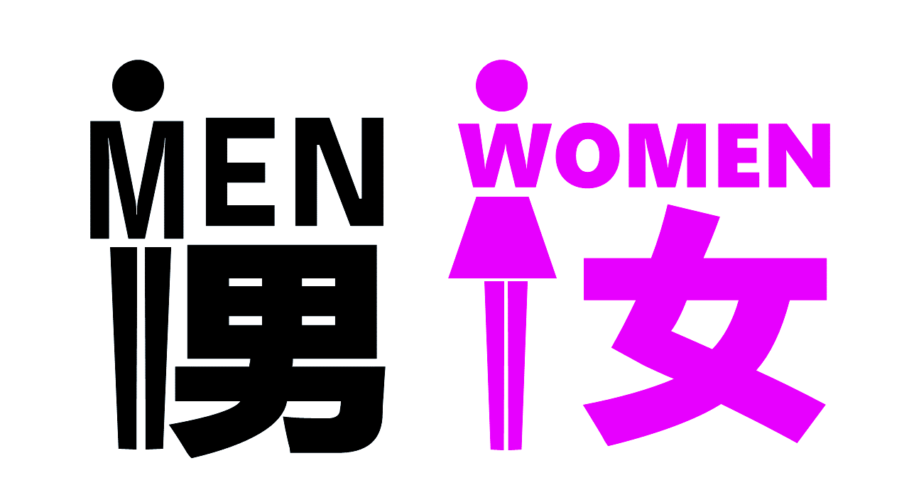 众多公共厕所的男女标志设计