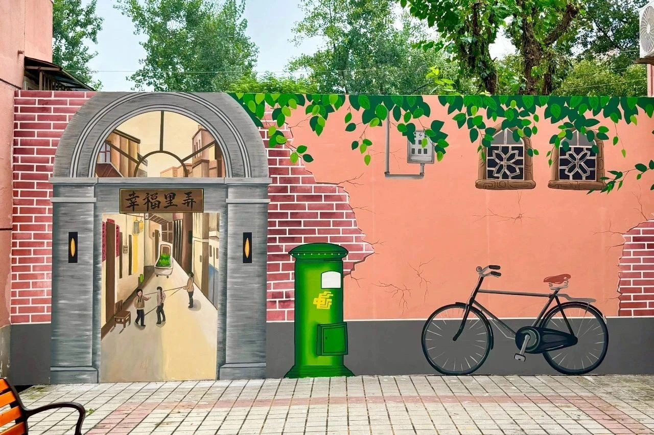 共和新路街道方寸空间寻味弄堂文化,社区墙绘尽显青春活力