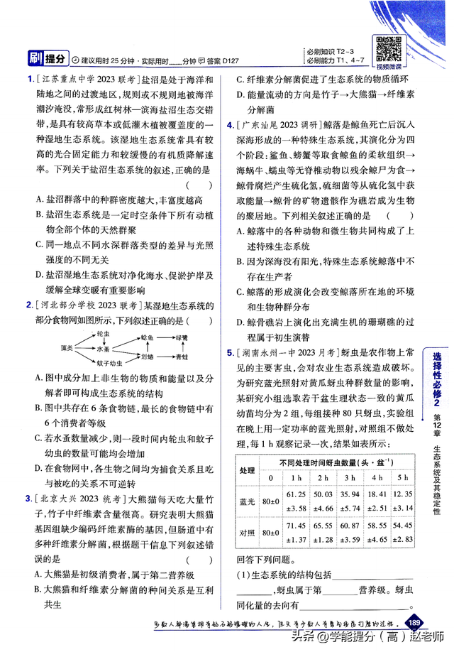包含高考生物生态系统专项（结构/功能/稳定性）的词条