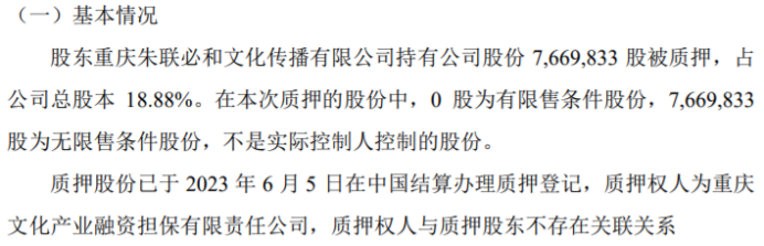 熊猫传媒股东质押766.98万股 用于生产经营