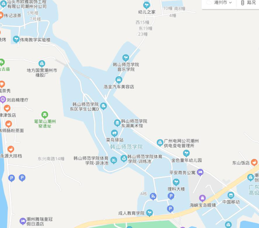 韩山师范学院地图详细图片