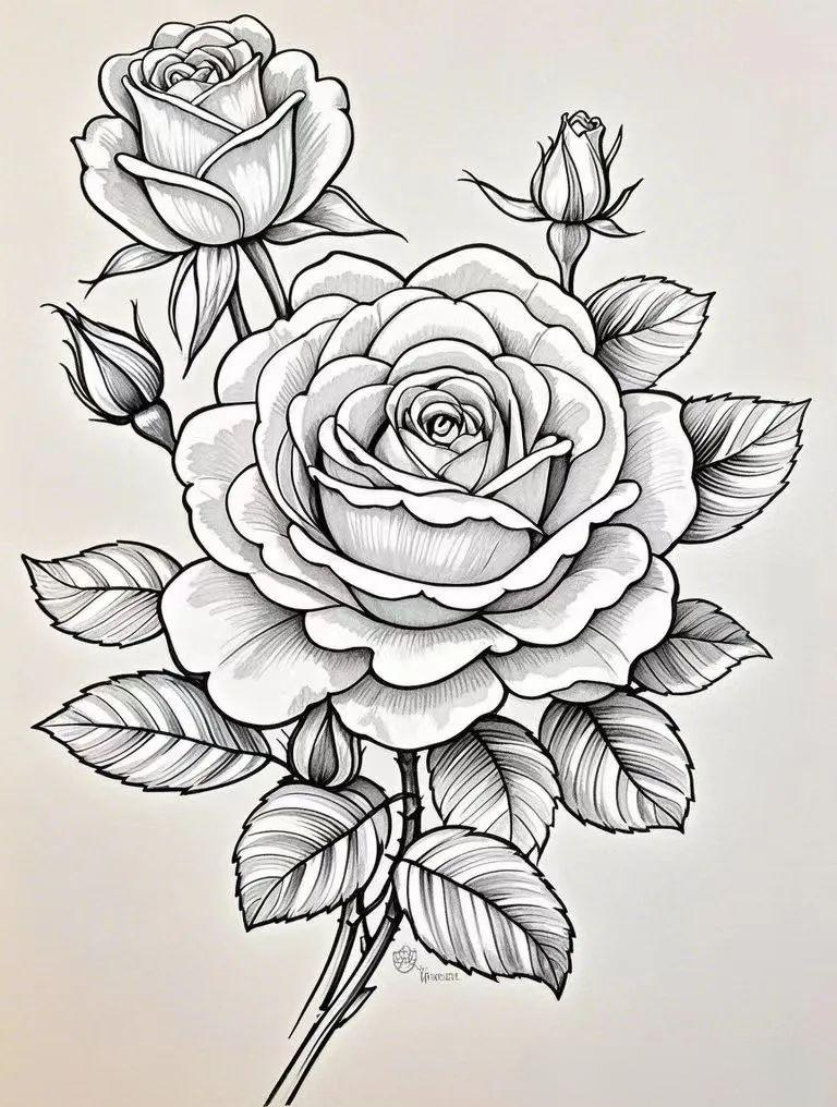 多种花卉的简笔画黑白画线稿素材及绘制方法详解