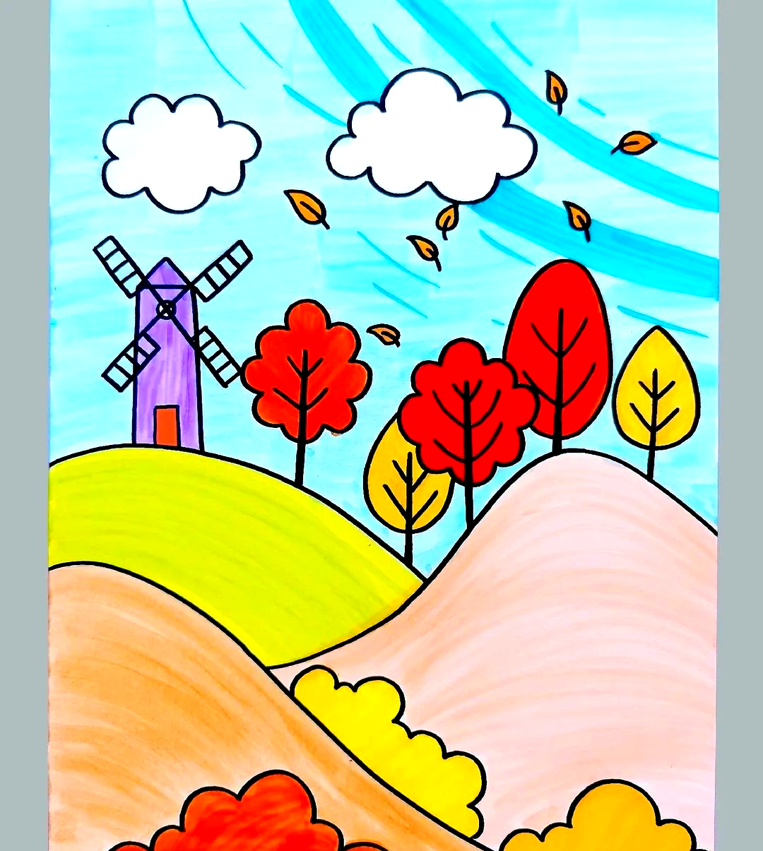 秋天主题儿童绘画精选,展现秋日美景与创意,值得一试!