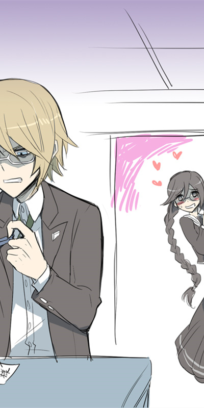 《弹丸论破》十神白夜x腐川冬子,动漫全面屏壁纸