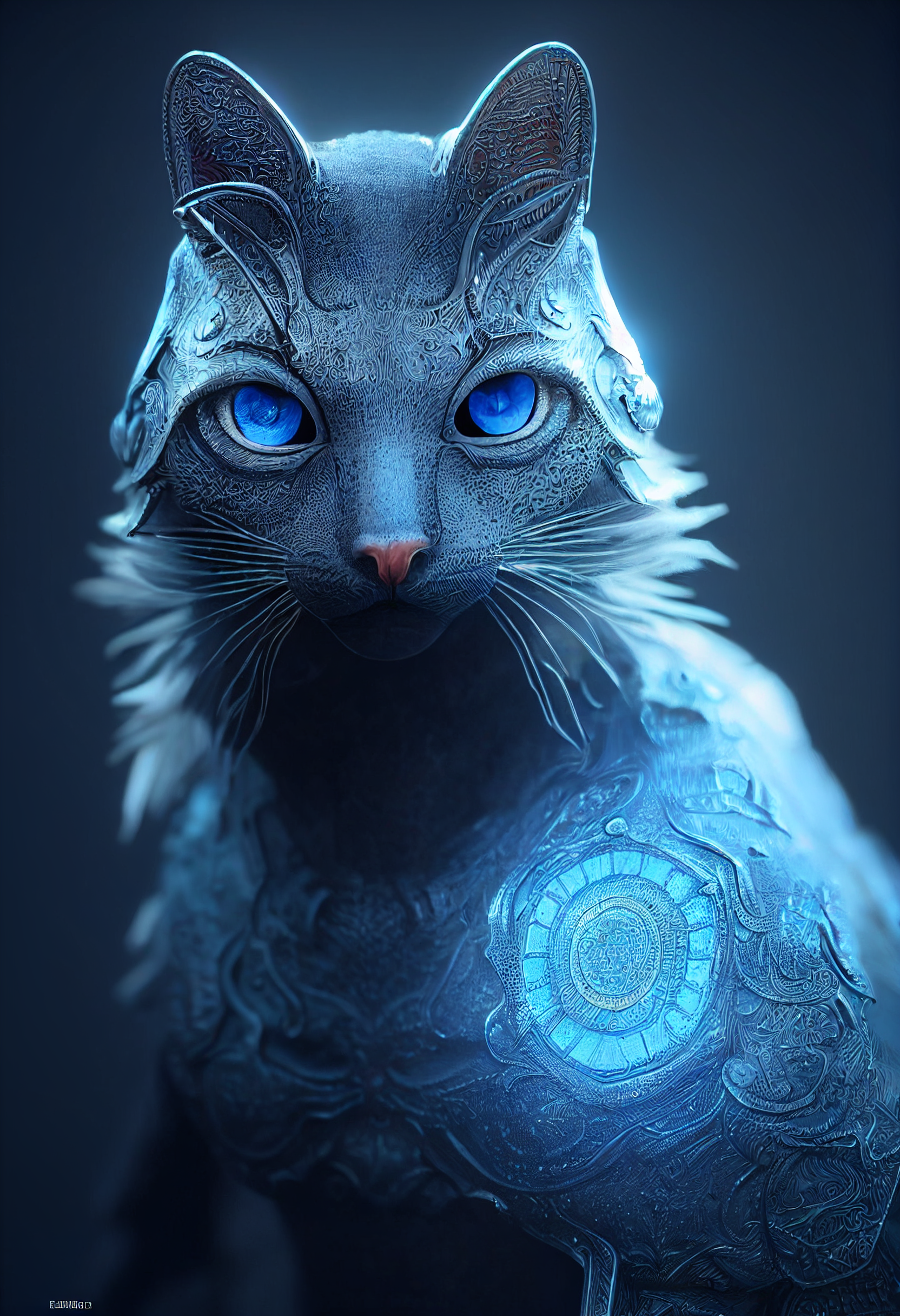 身披银甲的波斯国王猫