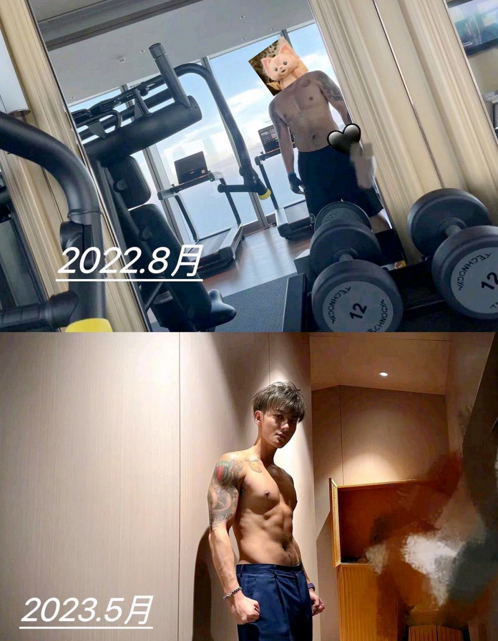 黄子韬健身房抽铁,腹肌都出来了!