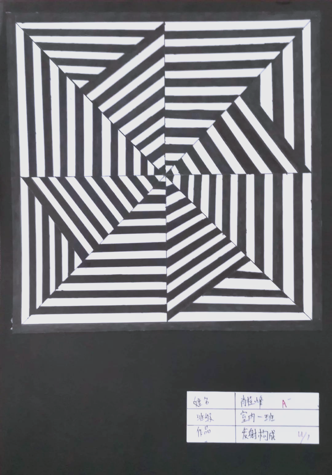 我们可以进行渐变构成的作品展示,通过不同的渐变类型,如形状,大小