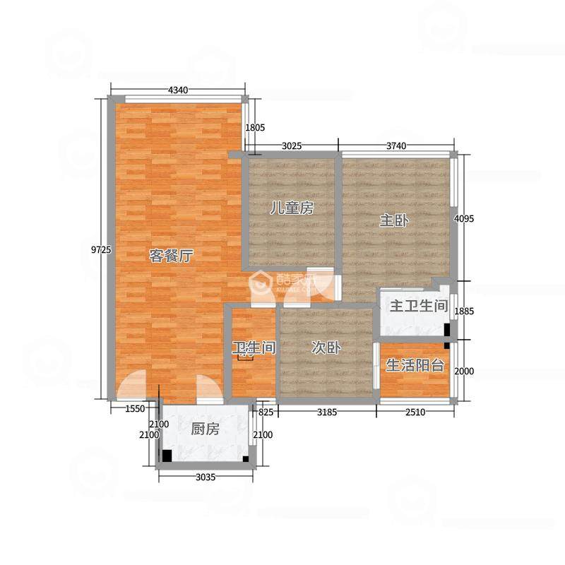 《河湾》-现代轻奢115㎡三居(衡阳金河湾)