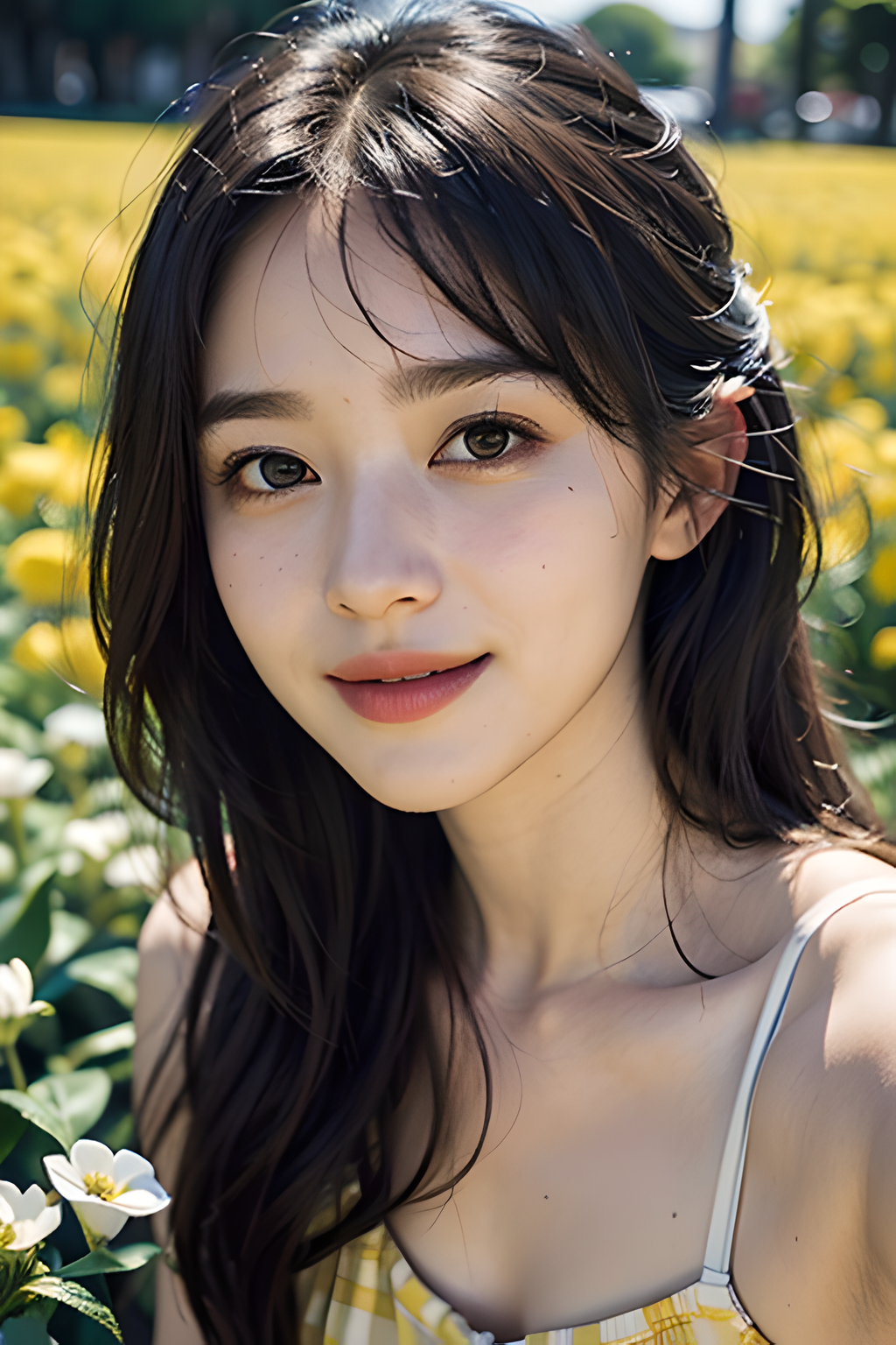 夏季必备,清凉淡黄长裙让你尽显优雅!赏美女高清壁纸!