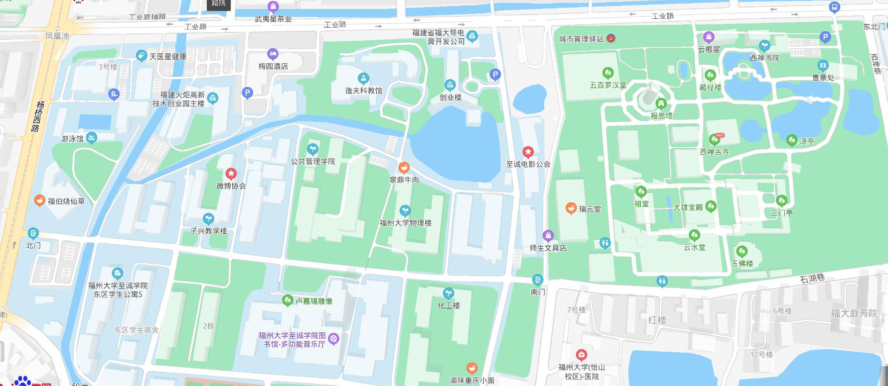 福州大学铜盘校区地图图片