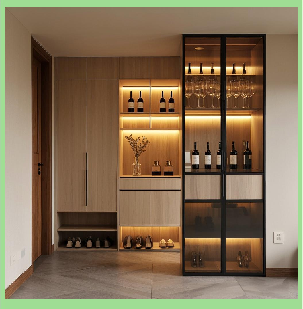 鞋柜酒柜一体化设计,美观与实用的完美结合