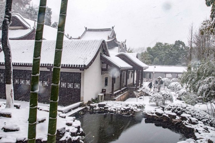 岳麓书院雪景图片