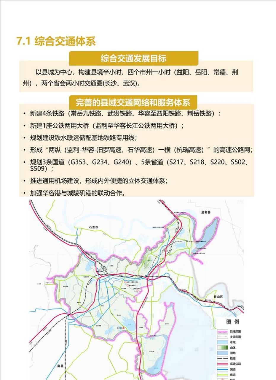 岳陽市華容縣國土空間規劃公示,新建常嶽九鐵路,武貴鐵路,華容到益陽