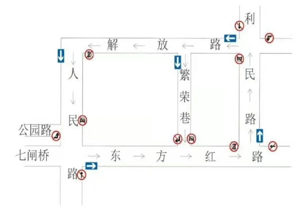 宁晋县城单行道示意图图片