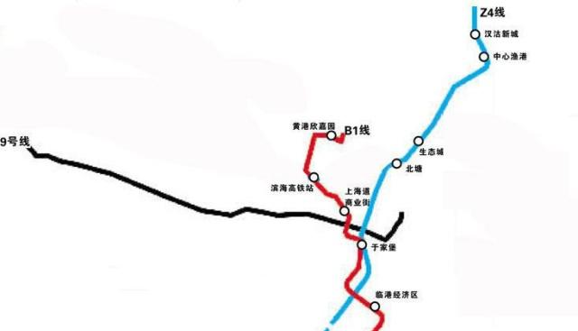 天津修建的地鐵交通z4線,總長43公里,濱海新區迎來發展機遇